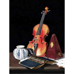 Geigenmusikinstrument, das auf einem Möbelstück ruht- Von 13,08 €