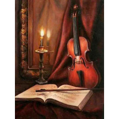 Musikinstrument Violine mit Buch und Kerze- Von 13,08 €
