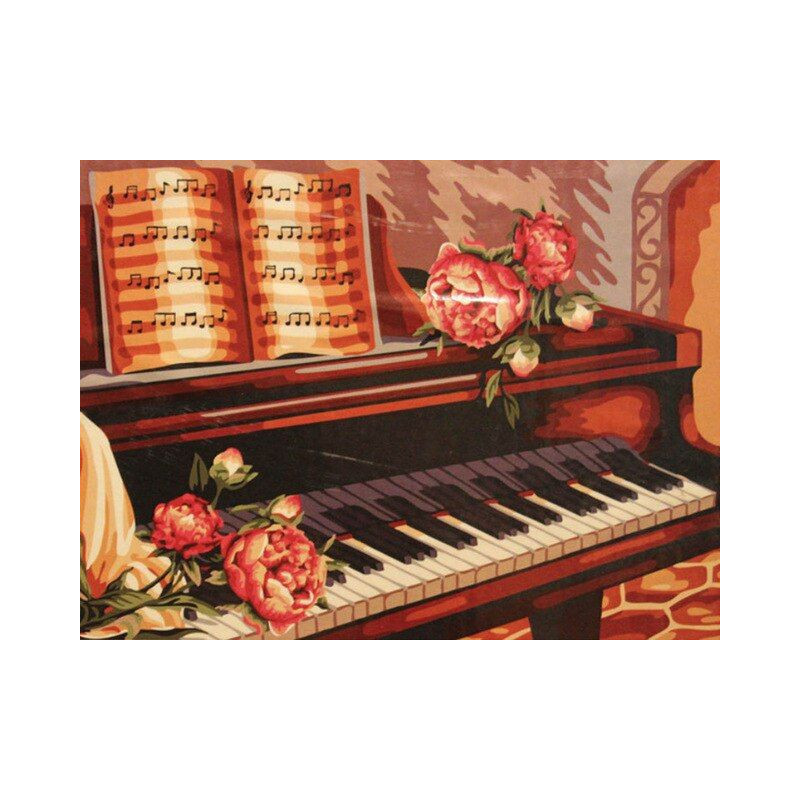 Klavier mit Pomponettenblumen- Von 21,48 €