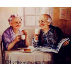 Älteres Paar beim Kaffee- Von 13,08 €