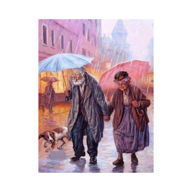 Älteres Paar mit Regenschirm- Von 20,28 €
