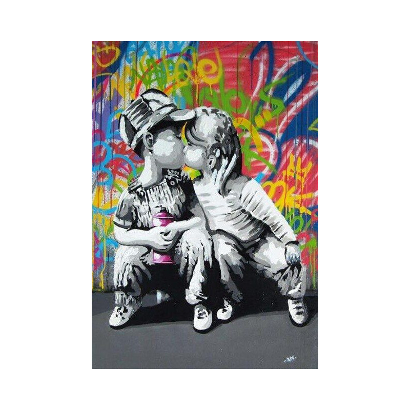 Graffiti Kuss Liebe Kinder- Von 20,28 €