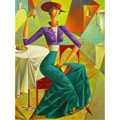 Frau auf der Terrasse Picasso-Stil- Von 20,28 €