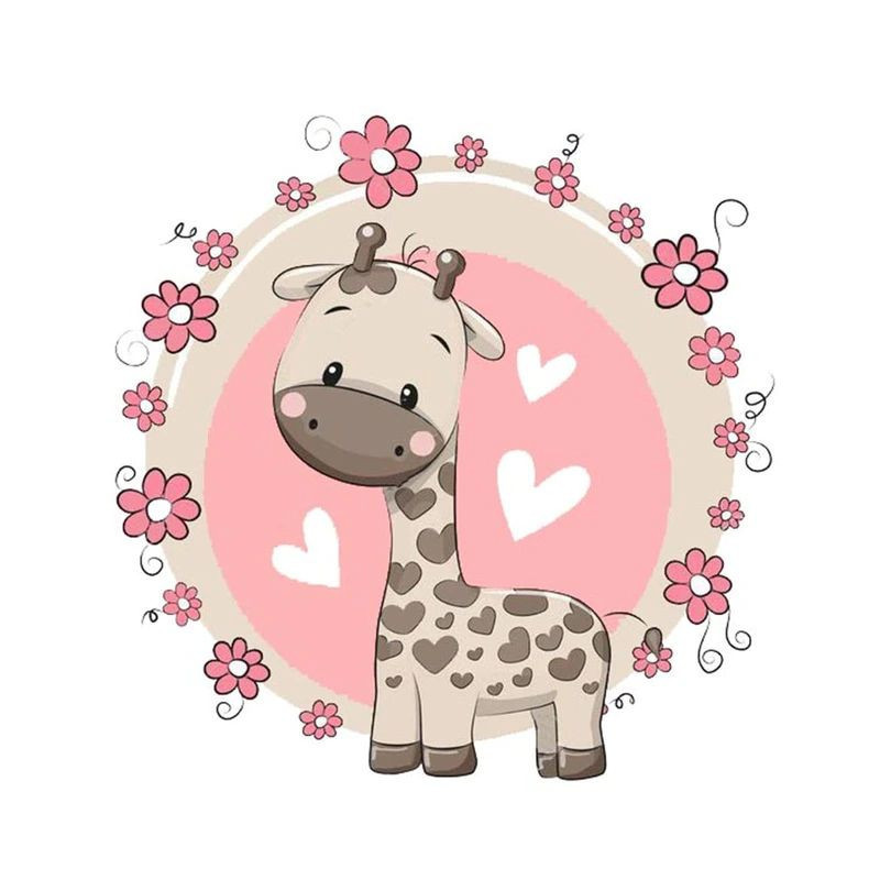 Baby Giraffe rosa Blumen- Von 14,28 €